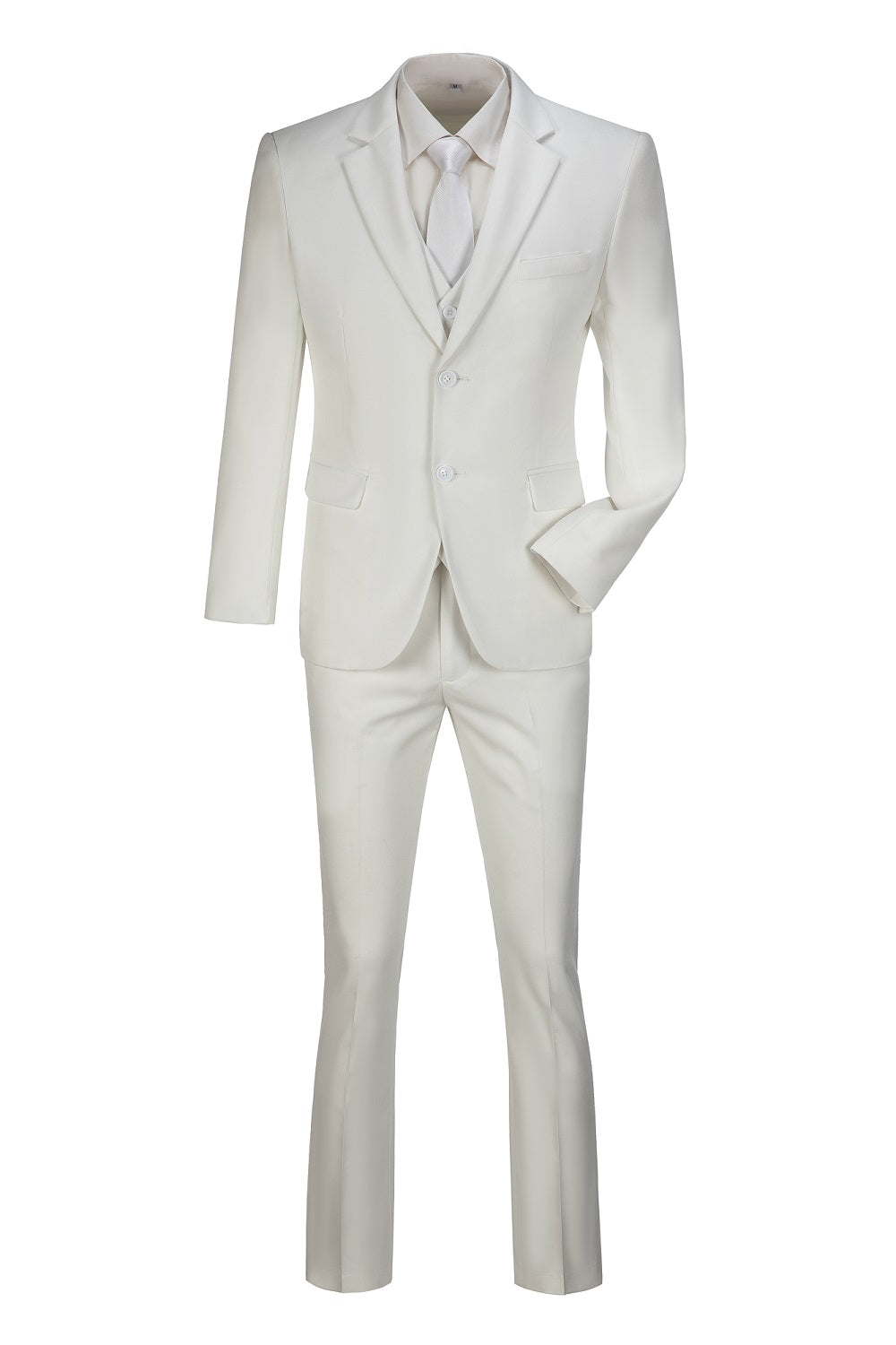 Ivory Two Button Wedding 3 Pieces Slim Fit Men Suits