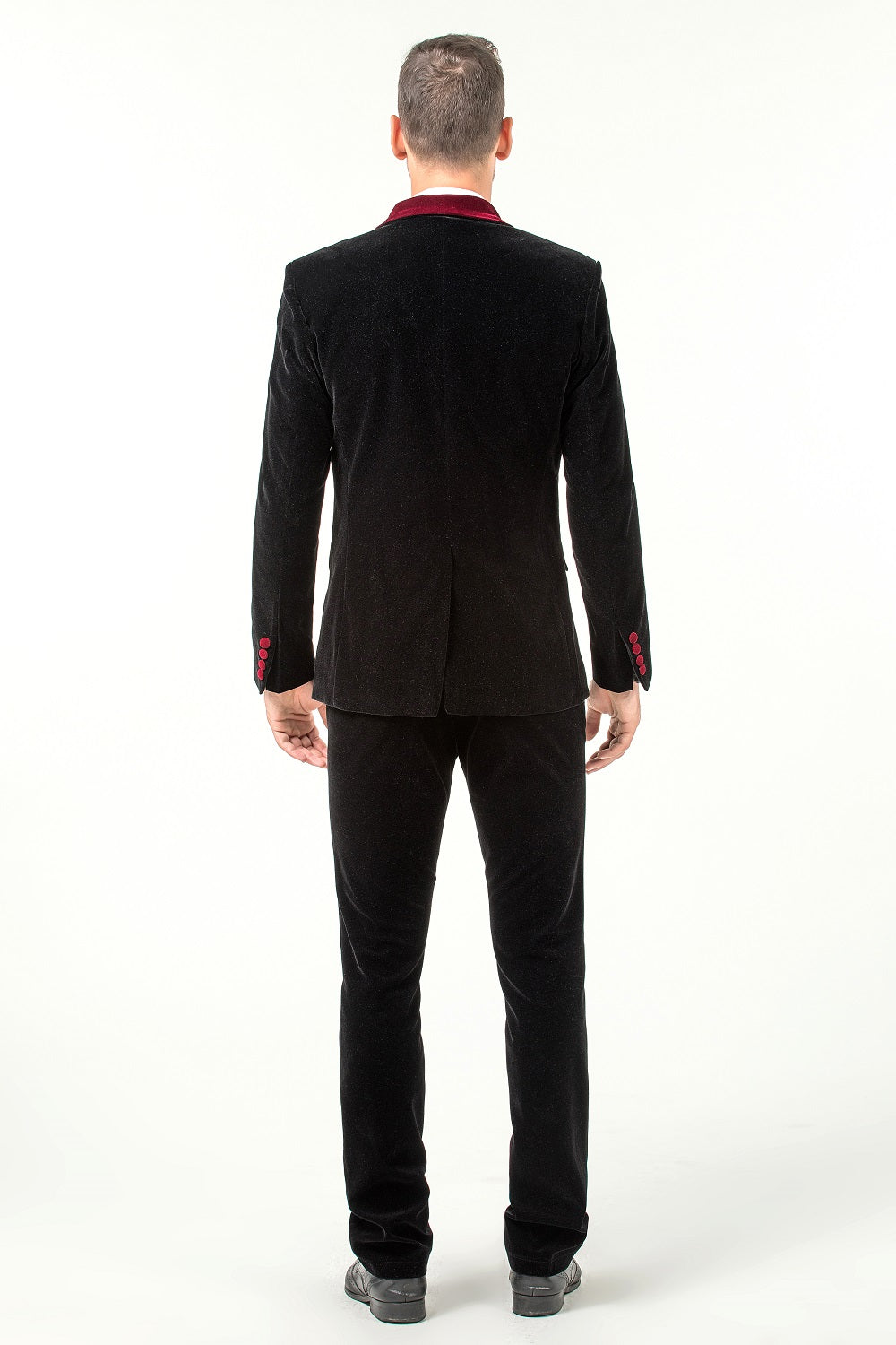 ly1584 Black Velvet Formal 3 Piece Men's Wedding Suits Tuxedos