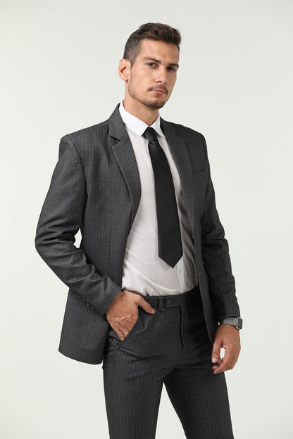 ly1522 Grey Stripe Men's 3 Piece Set for Party, Wedding and Business