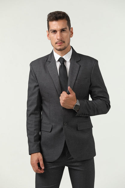 ly1522 Grey Stripe Men's 3 Piece Set for Party, Wedding and Business