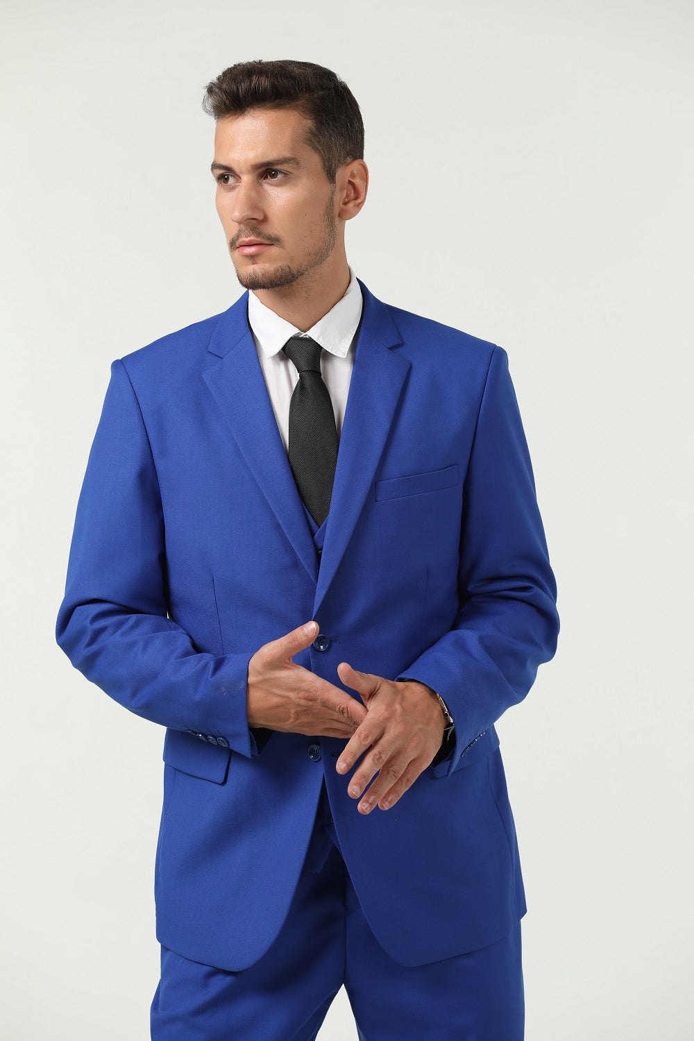 ly1700 Royal Blue Two Button Wedding 3 Pieces Men Suits