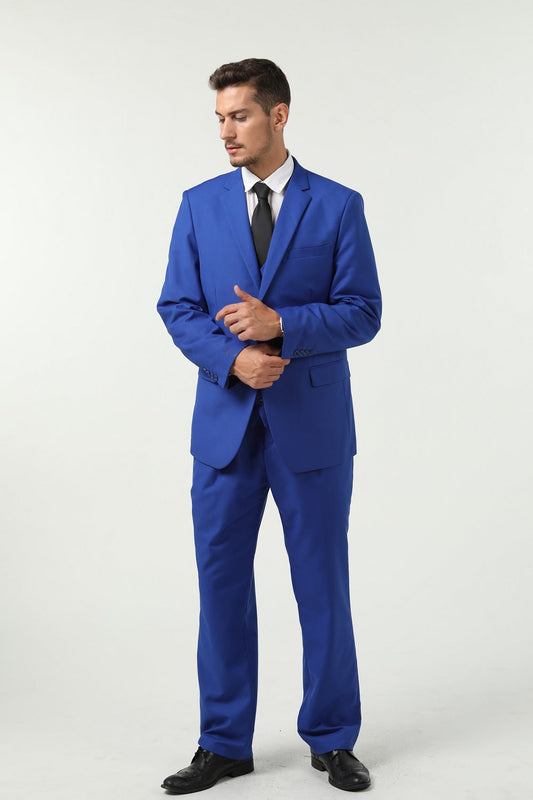 Royal Blue Two Button Wedding 3 Pieces Men Suits