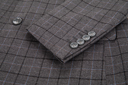 ly1640 Grey Plaid Men's Blazer Set for Party, Wedding and Business