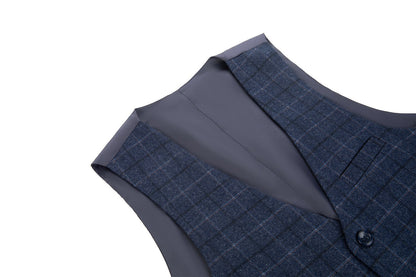 ly1630 Navy Plaid Men's Vest for Party, Wedding and Business