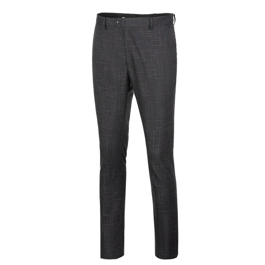 Black Plaid Men's Pants for Party, Wedding and Business