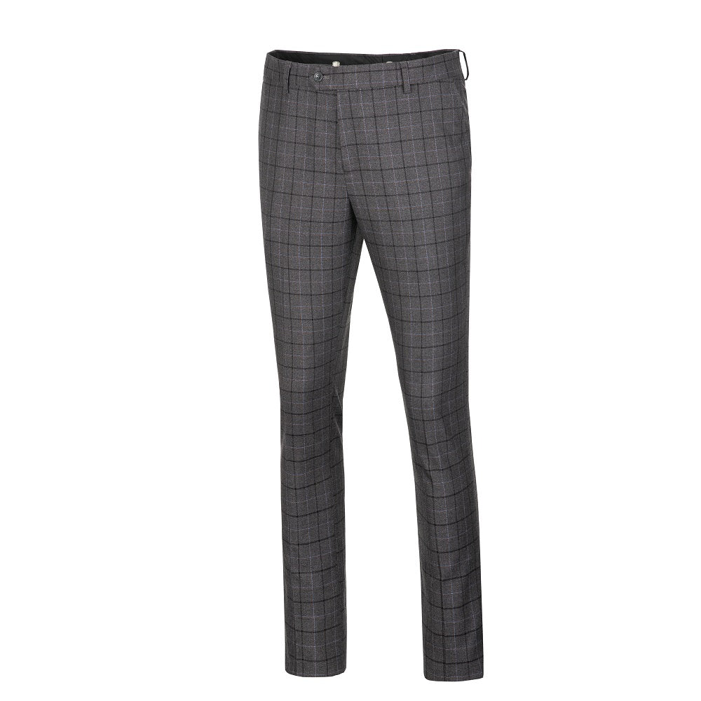 ly1351 Grey Plaid Men's 3 Piece Set for Party, Wedding and Business