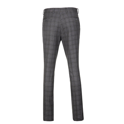 ly1644 Grey Plaid Men's 3 Piece Set for Party, Wedding and Business