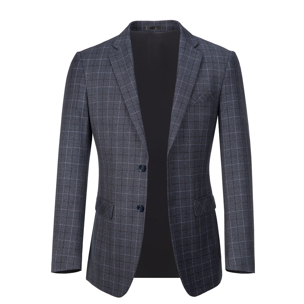 ly1635 Dark Grey Plaid Men's Blazer for Party, Wedding and Business