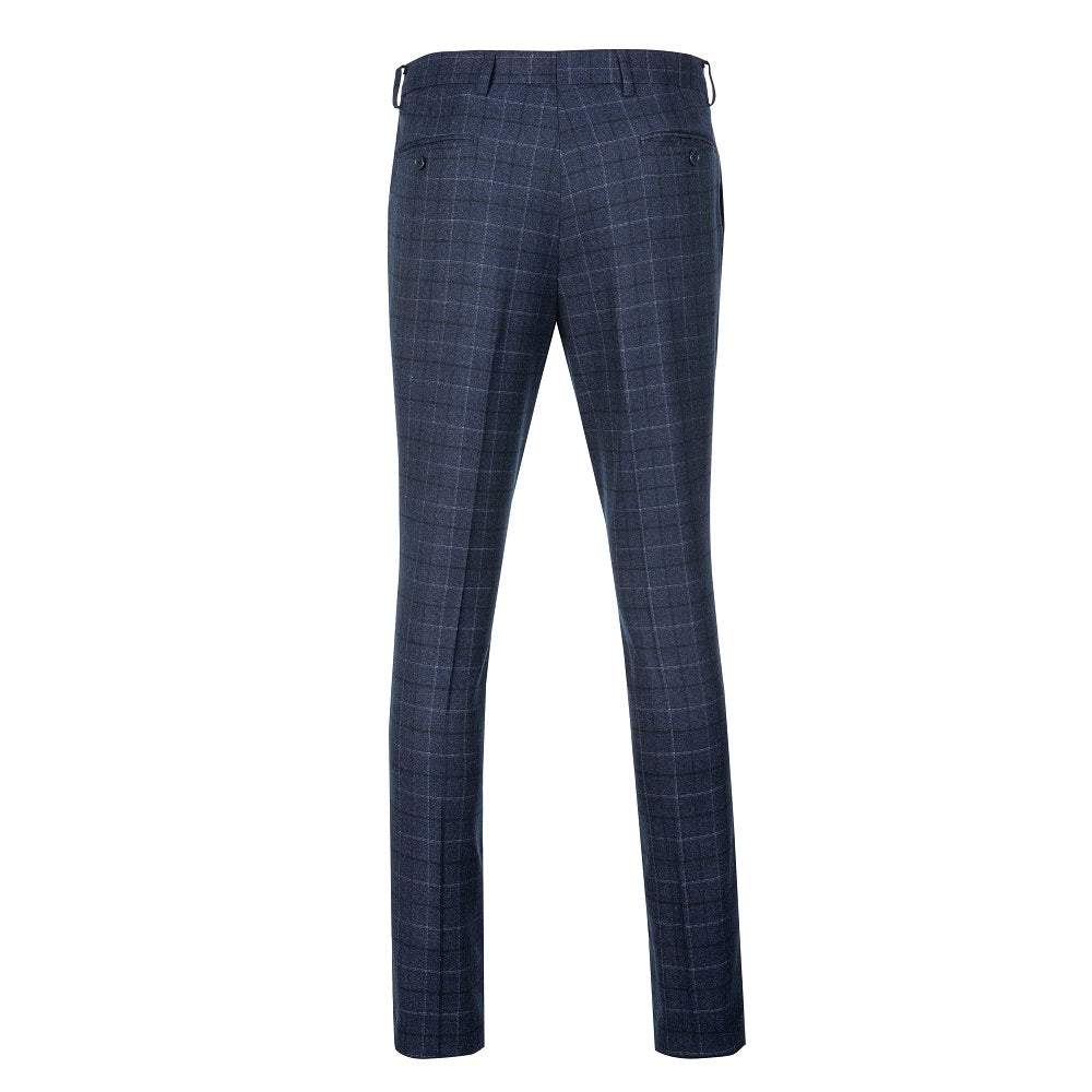 ly1643 Navy Plaid Men's 3 Piece Set for Party, Wedding and Business