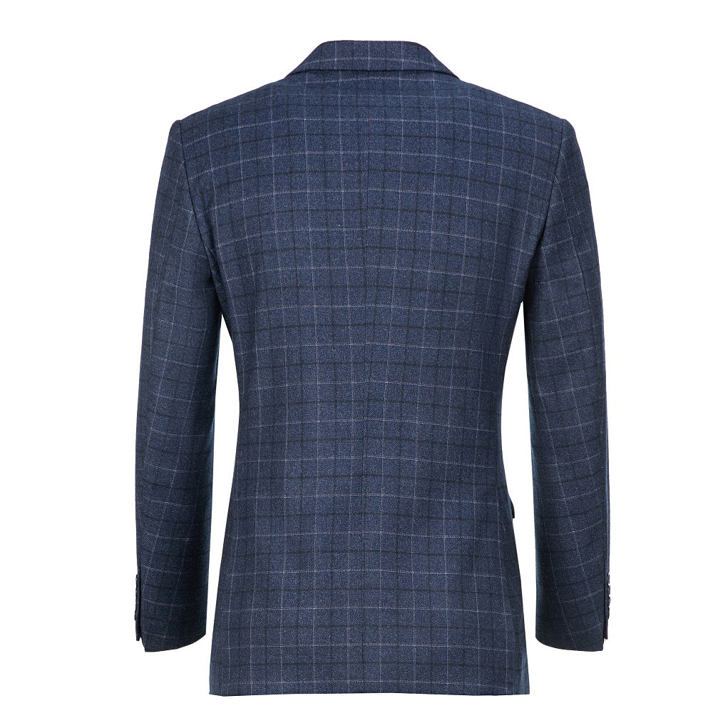 ly1641 Navy Plaid Men's Blazer for Party, Wedding and Business