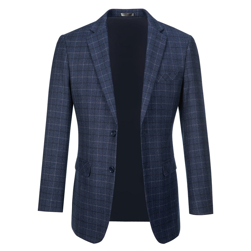 ly1641 Navy Plaid Men's Blazer for Party, Wedding and Business