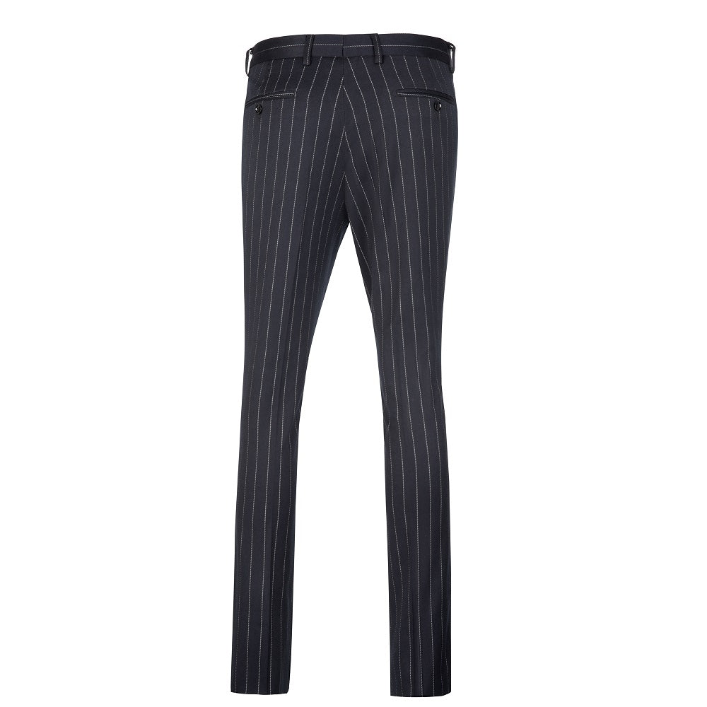 ly1628 Navy Stripe Men's 3 Piece Set Double Breasted Blazer Vest Pants for Party, Wedding and Business