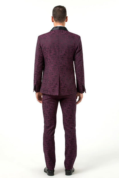 ly1505 New Arrival Purple Unique Patterned Party Banquet 3 Piece Men Suits