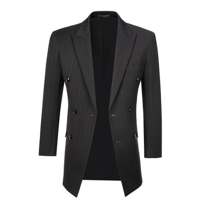 ly1625 Black Stripe Men's Double Breasted Blazer for Party, Wedding and Business