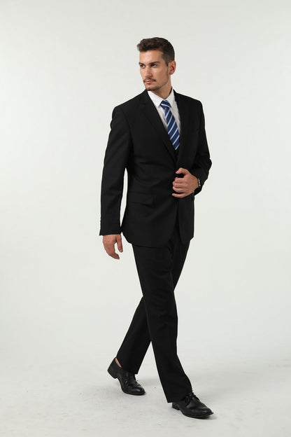 Black Two Button Wedding 3 Pieces Slim Fit Men Suits