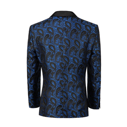 ly1414 Royal Blue Unique Patterned Men's Blazer for Party, Wedding and Business