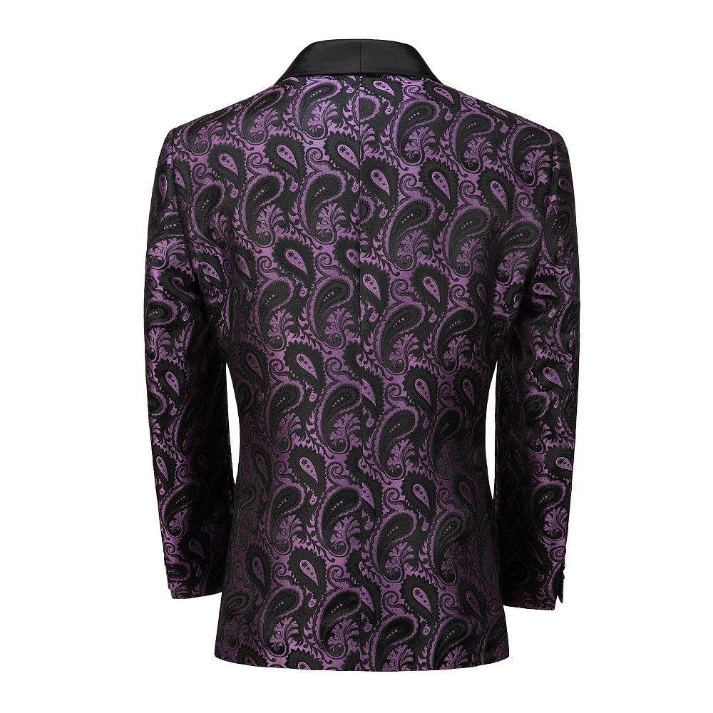 ly1412 Purple Unique Patterned Men's Blazer for Party, Wedding and Business