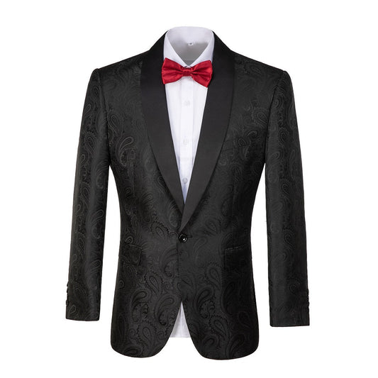 Black Patterned Men's Prom Blazer Suits