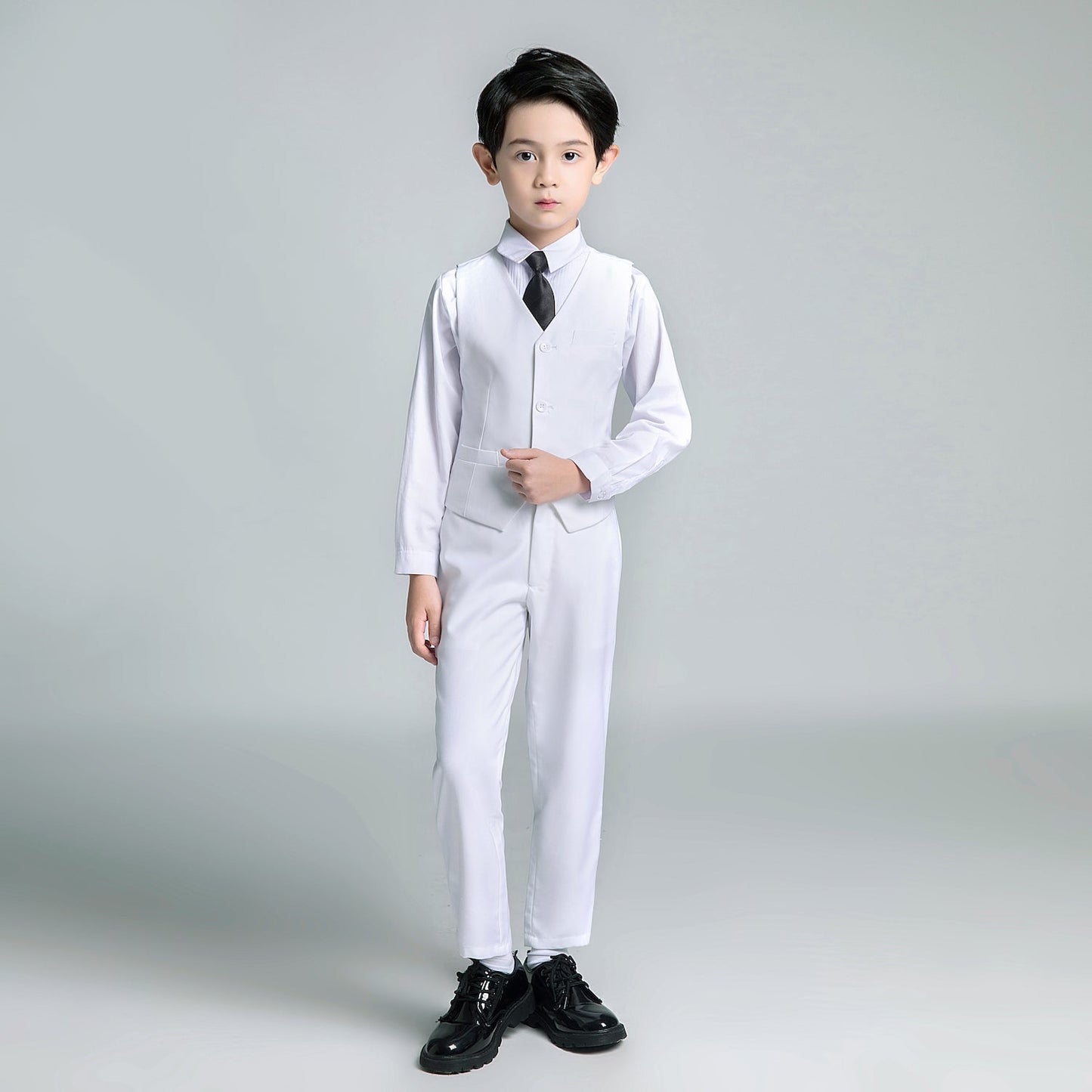 ly1227 White Tuxedo Kids Formal 5 Piece Boys Suits