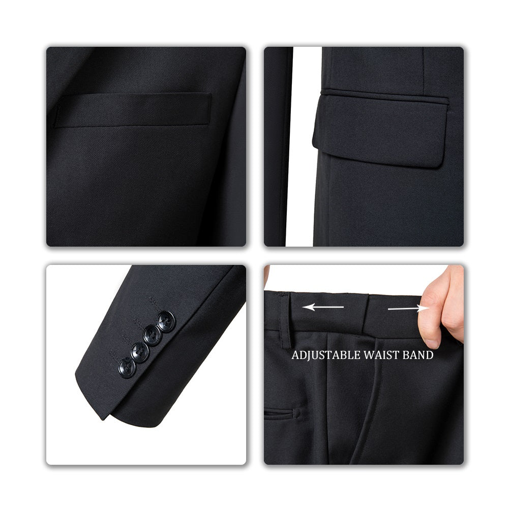 ly1365 Black Two Button Wedding 2 Pieces Men's Suits Jacket+Pants