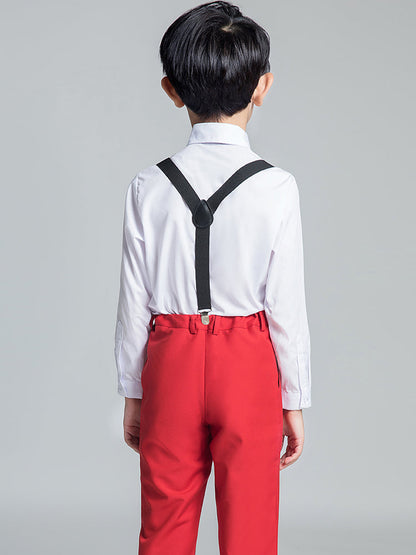 ly1225 Red Classic Suits Set 5 Piece Boys Suits