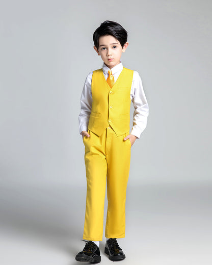 ly1683 Yellow Popular Suits 5 Piece Boys Suits