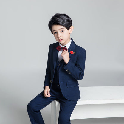 ly1239 Navy Page Boy Wedding 5 Piece Boys Suits