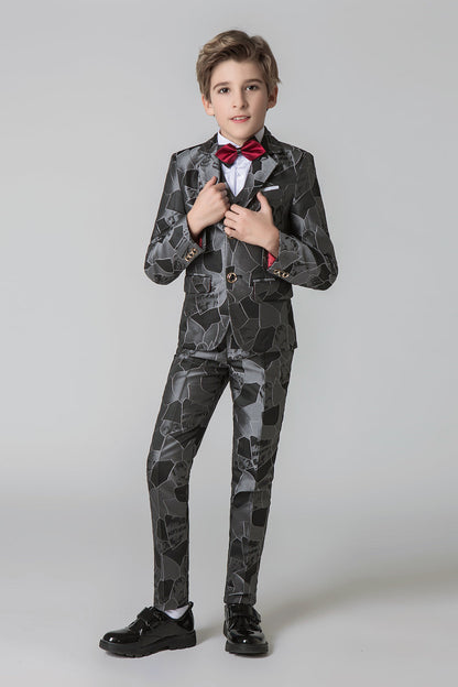 Unique Design Slim Fit Modern 5 Piece Boys Suits