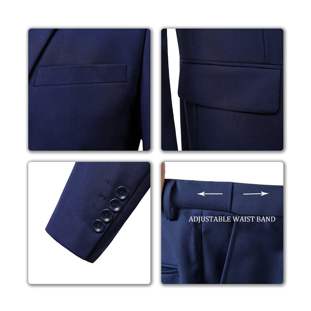 ly1342 Navy Two Button Wedding 2 Pieces Men's Suits Jacket+Pants