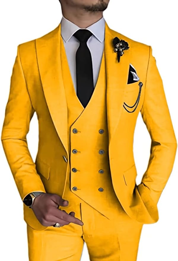 ly1170 Double Breasted Suit One Button 3 Piece Men's Suit