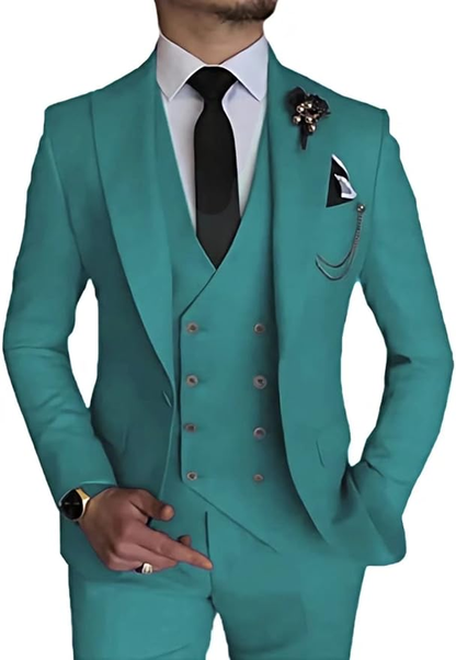 ly1170 Double Breasted Suit One Button 3 Piece Men's Suit