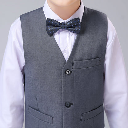 ly1686 Grey Formal Classic 5 Piece Boys Suits