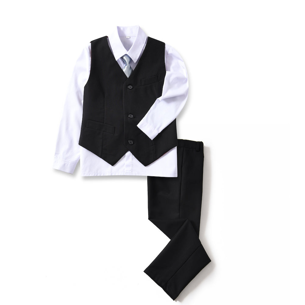 ly1375 Black Two Button Wedding 3 Pieces Slim Fit Men Suits