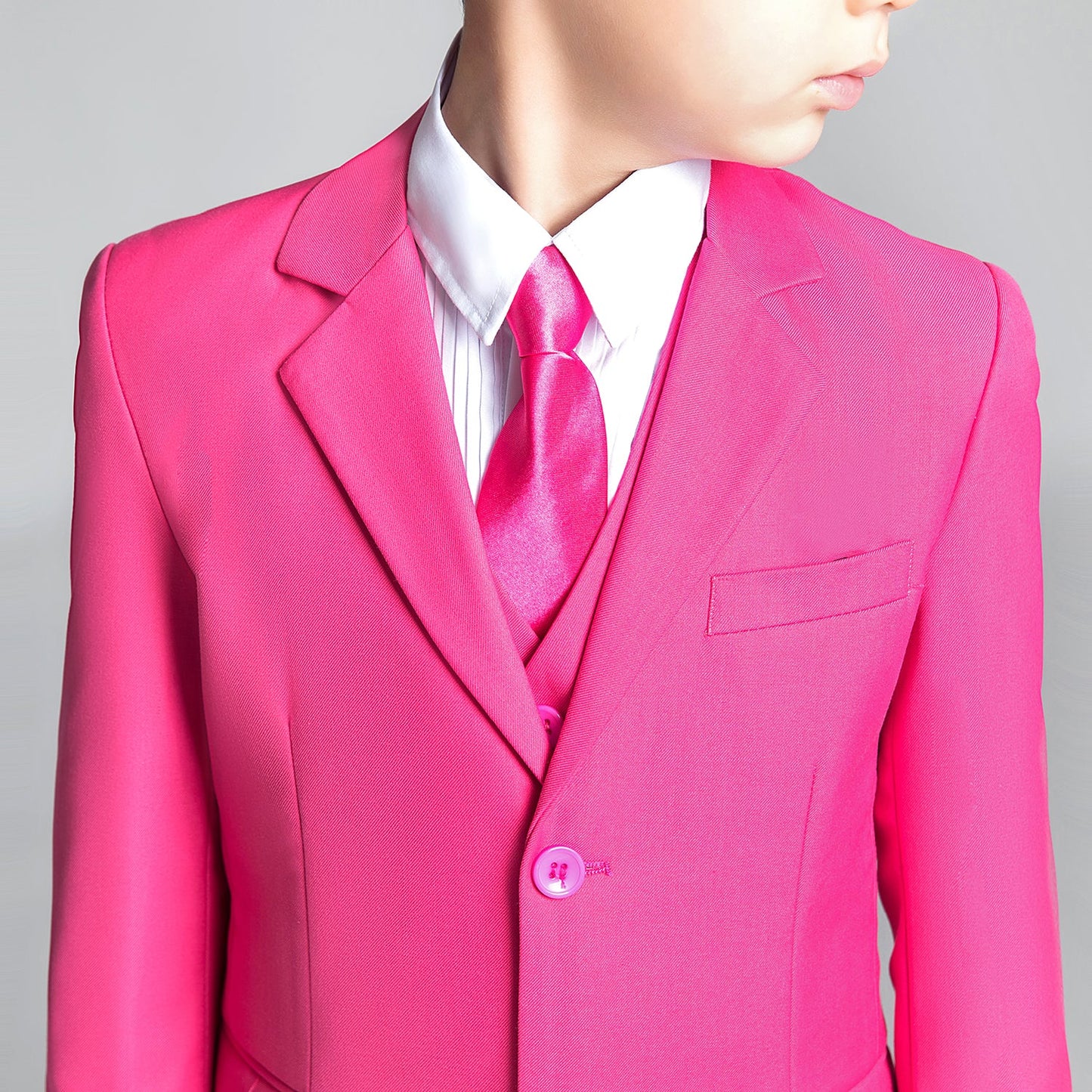 ly1684 Pink Kid Boys Formal Classic Suits Set 5 Piece Boys Suits