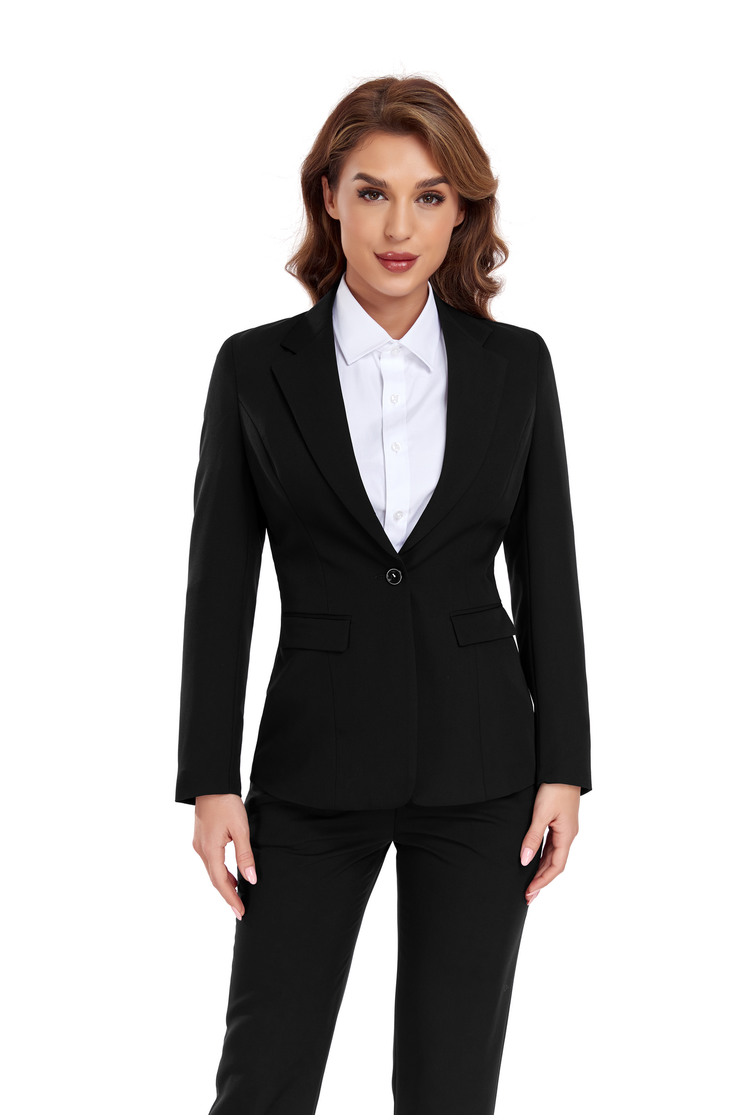 ly1384 Black Women's 2 Piece Office Work Suit Set