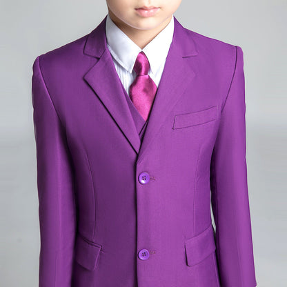 ly1681 Purple Kid Boys Classic 5 Piece Boys Suits