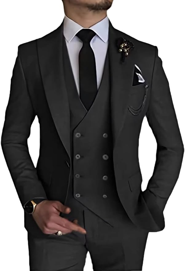 ly1170 Double Breasted Suit One Button 3 Piece Men's Suit