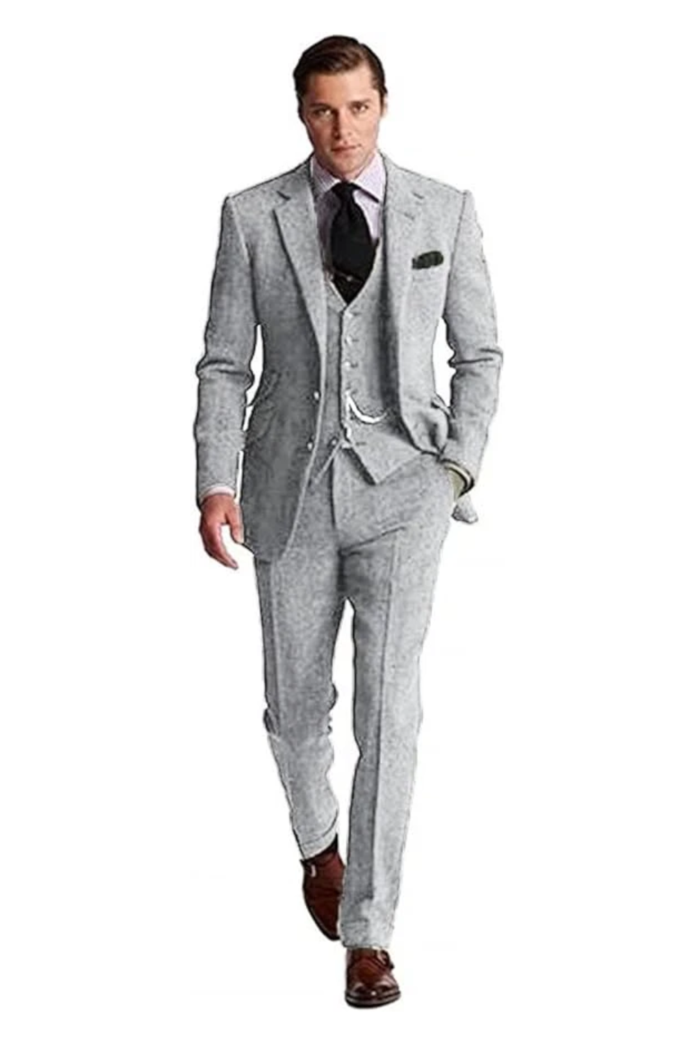 ly1141 Retro Slim Fit Groom Tuxedos 3 Piece Men's Suits