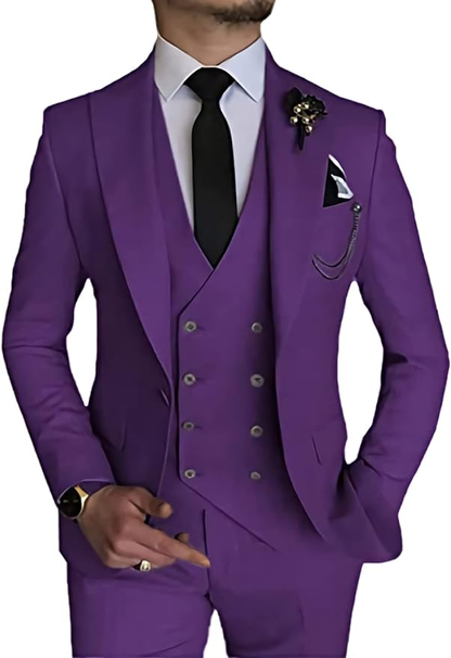 ly1170 Double Breasted Suit One Button 3 Piece Men's Suit