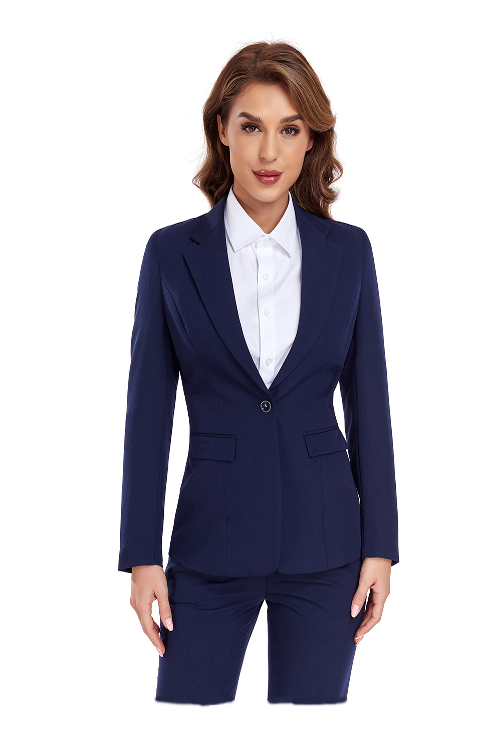 ly1385 Navy Women's 2 Piece Office Work Suit Set