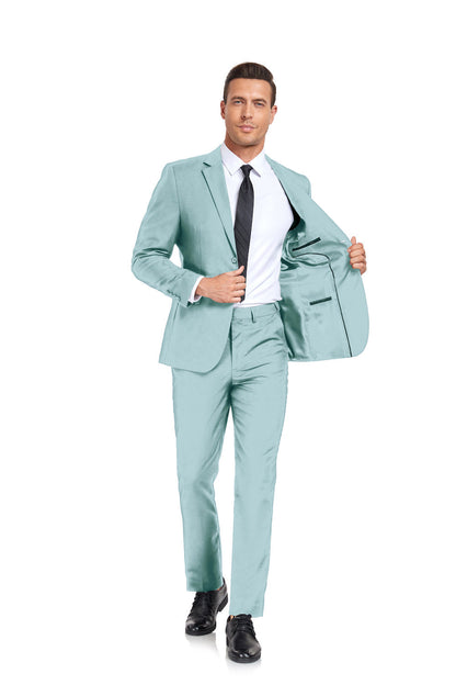 ly1194 Mint Green Two Button 2 Pieces Men's Suits Jacket+Pants