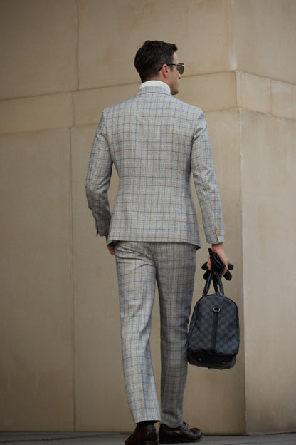 ly2793 Plaid Unique Design 2 Pieces Men's Suits