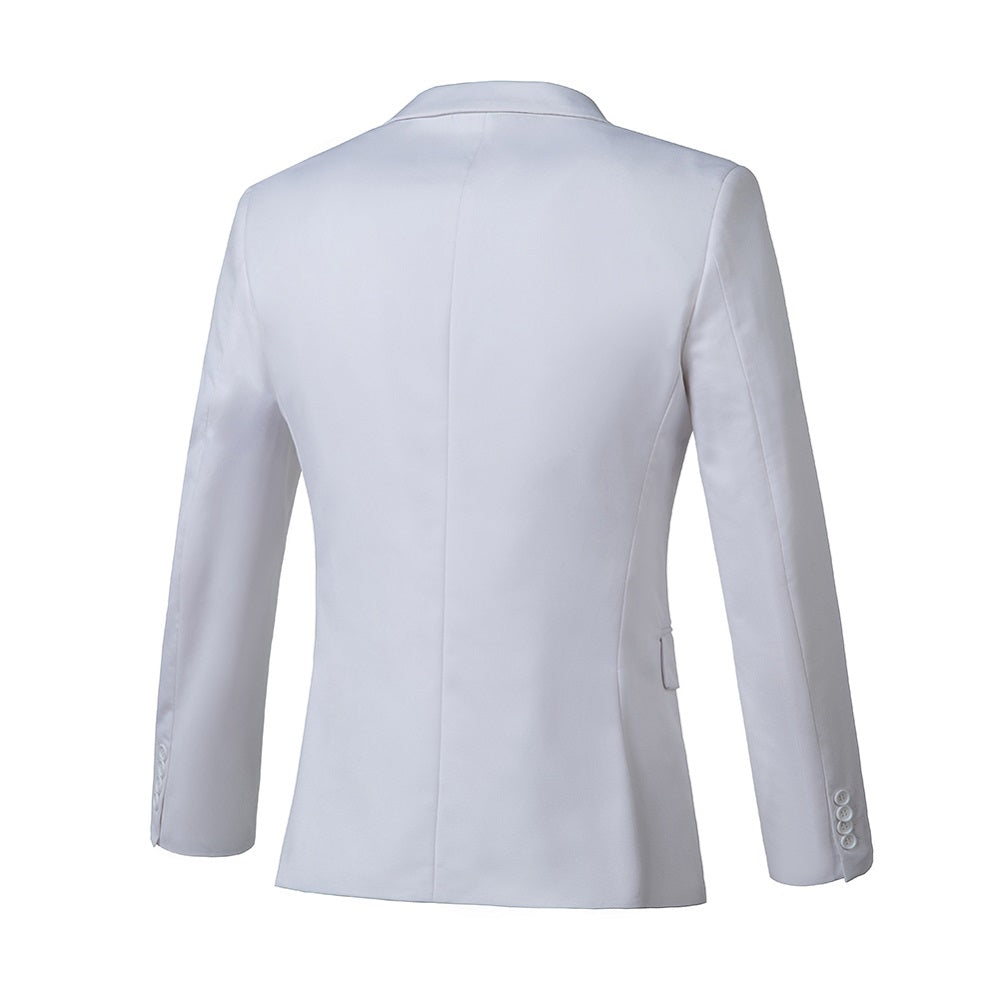 ly1346 White Men's Two Button Blazer for Party, Wedding and Business