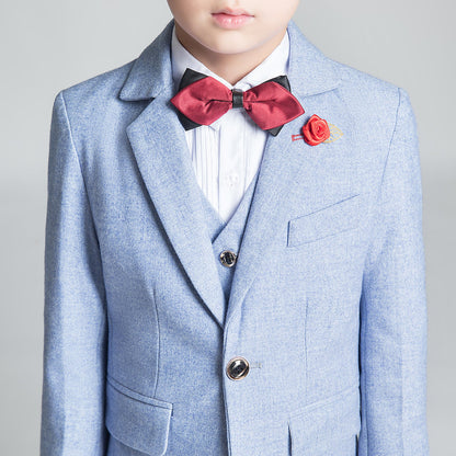 ly1232 Denim Blue Page Boy Wedding 5 Piece Boys Suits