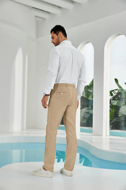 ly1112 Seersucker Striped Men's Summer Pants