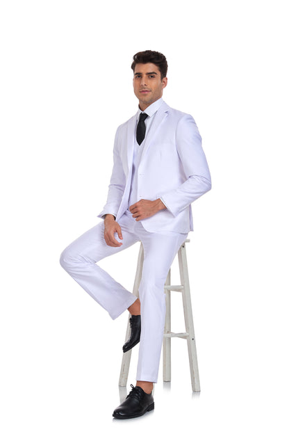 ly1354 White Gentleman's Groomsmen Party Business Banquet 3 Piece Men Suits