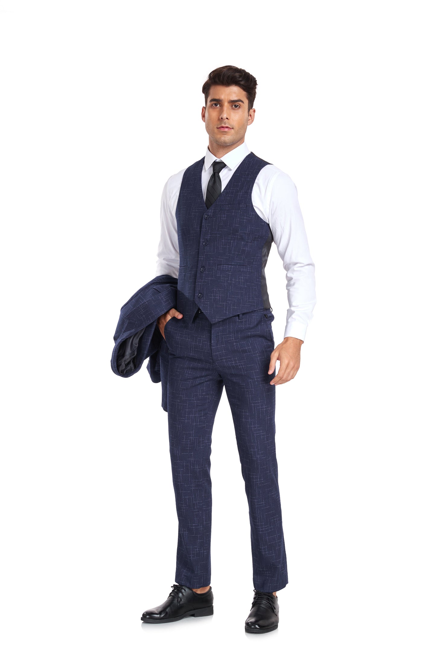 ly1302 Plaid Men's 3 Piece Slim Fit Suit Set (MORE COLORS+)