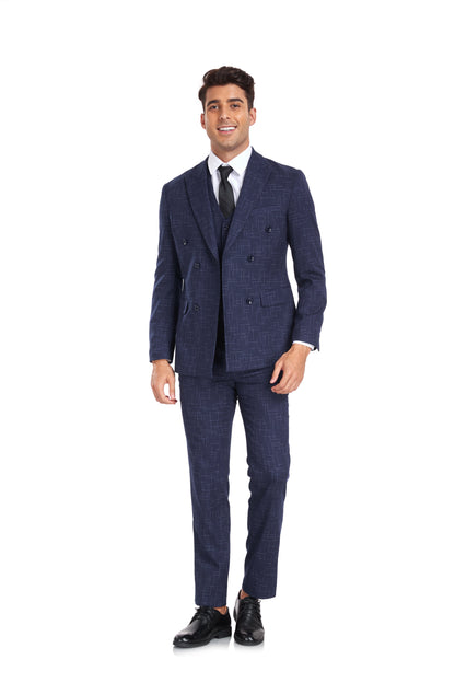 ly1302 Plaid Men's 3 Piece Slim Fit Suit Set (MORE COLORS+)