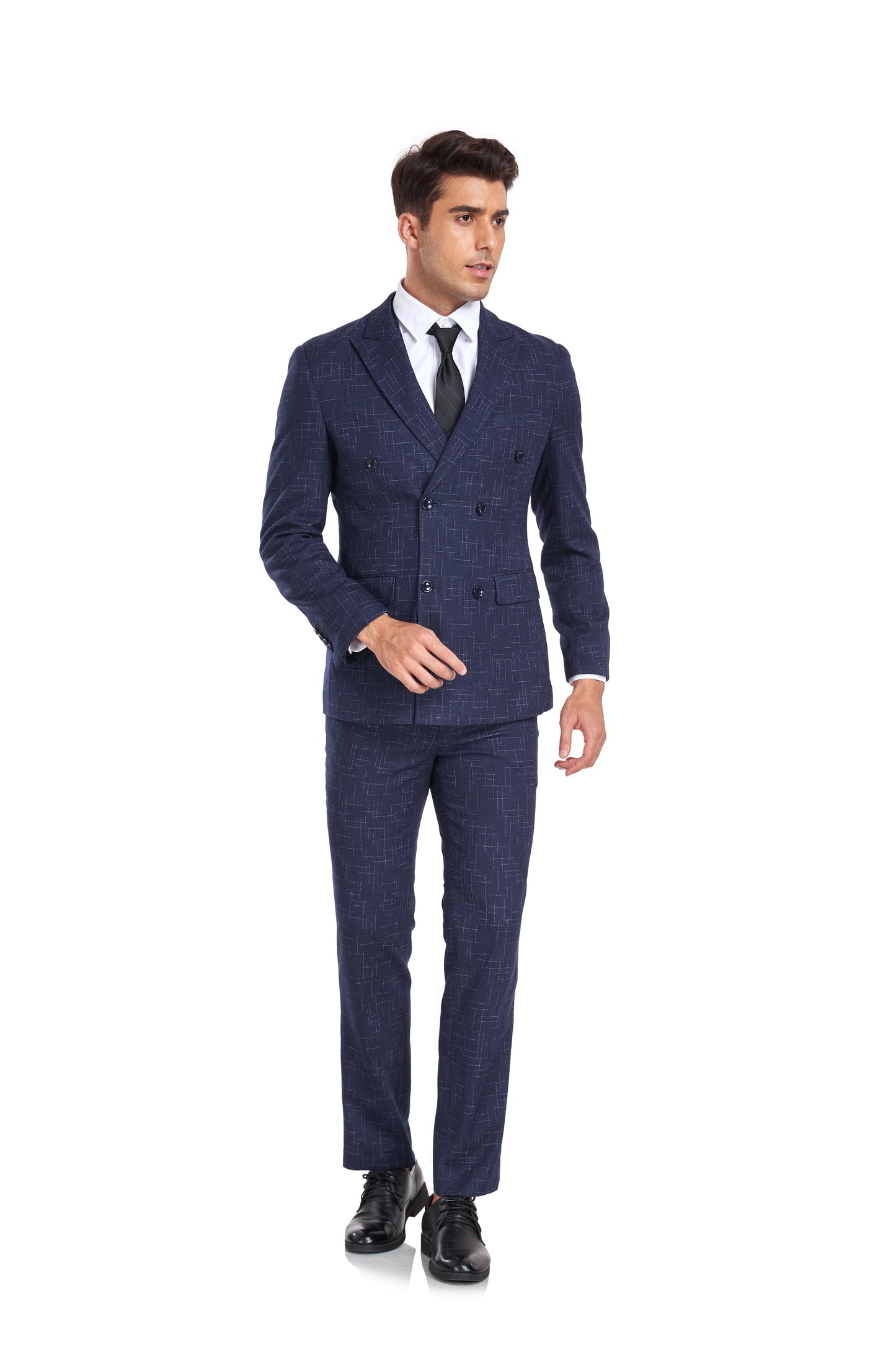 ly1302 Plaid Men's 3 Piece Slim Fit Suit Set (MORE COLORS+)