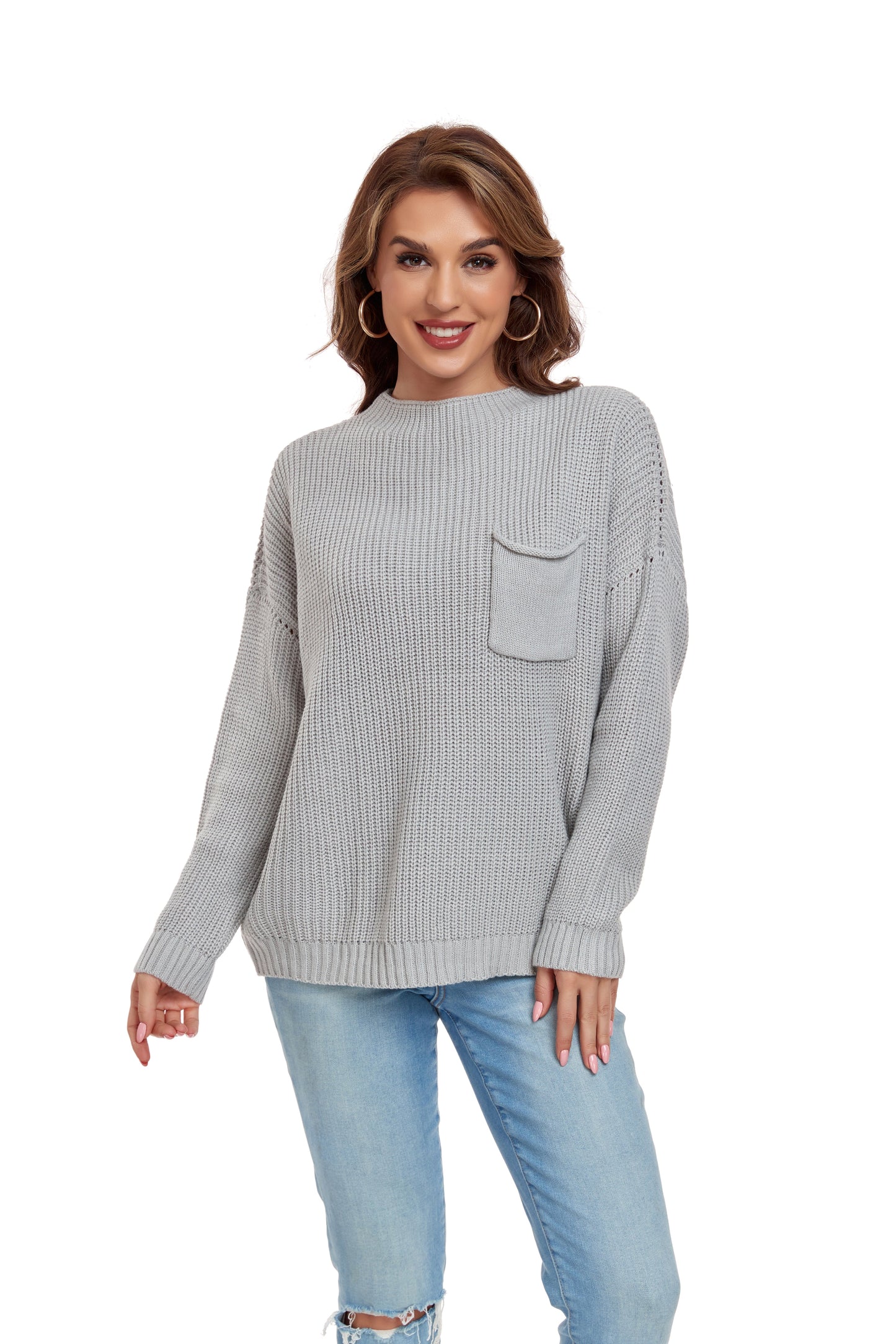 ly1389 New Women's Batwing Sleeve Turtleneck Sweater